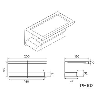 Держатель для туалетной бумаги с полочкой Knotlor PH102BS, сатин